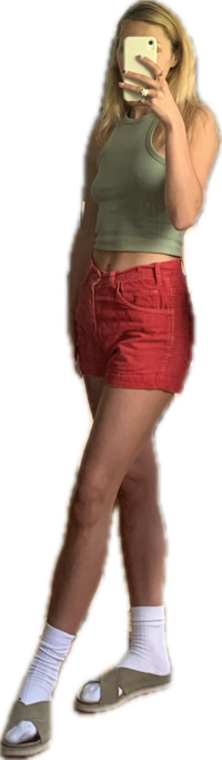 red shorts